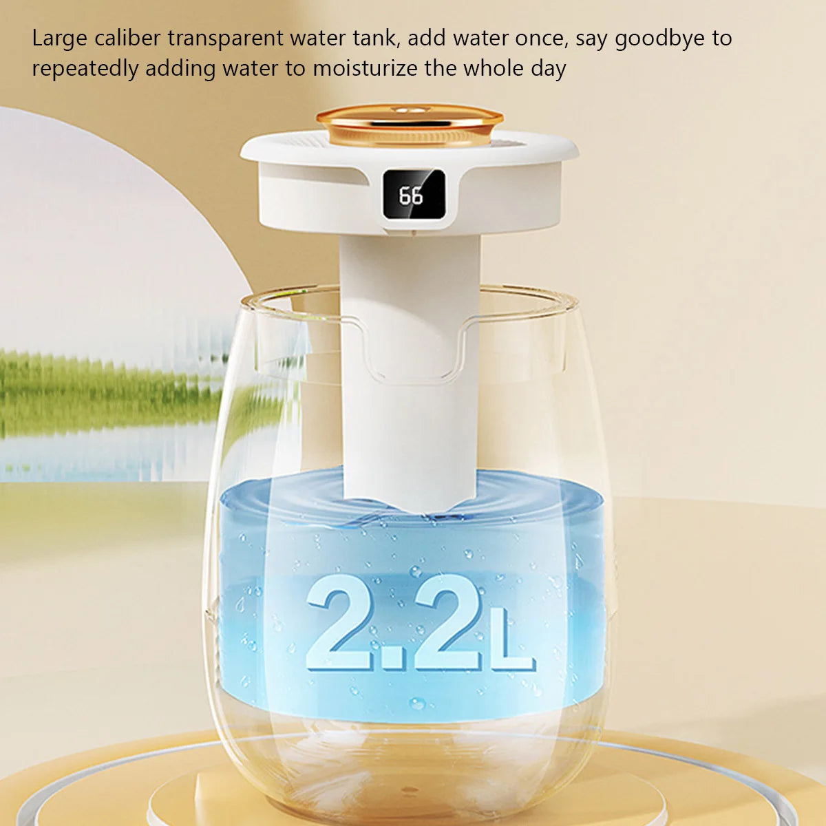Air Humidifier 2200ML Aroma Humidifier Double Spray Port Essential Oil Diffuser USB Water Humidifier with Light for Home Office