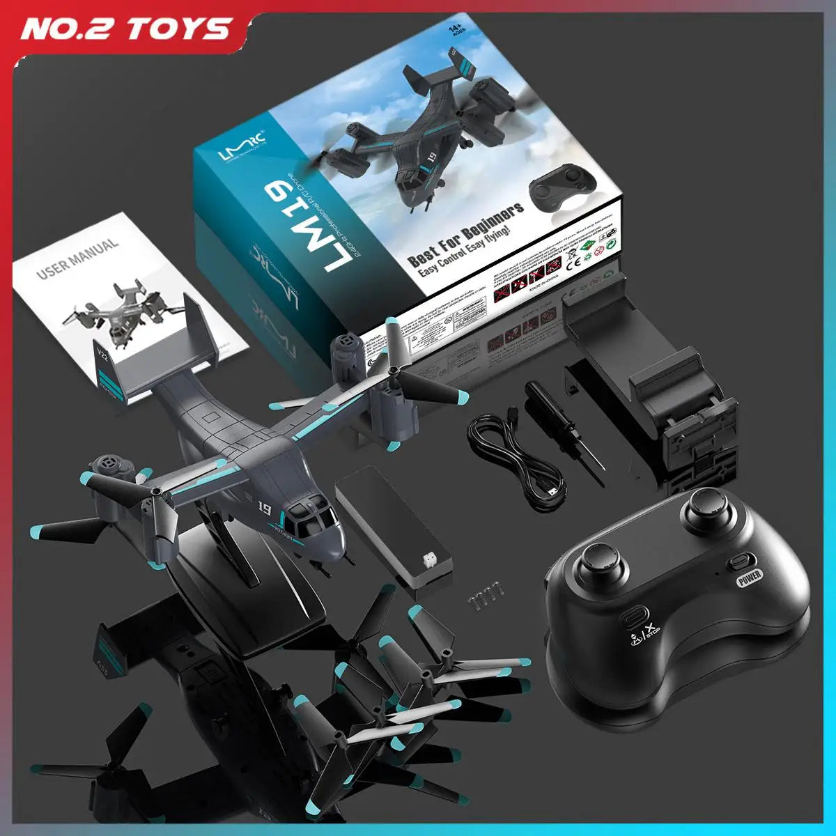 480P Remote Control Helicopter Drone Fighter Uav Land Air Mode Aircraft Brushless Motor Rc Aircraft for Children Kids Plane Toys