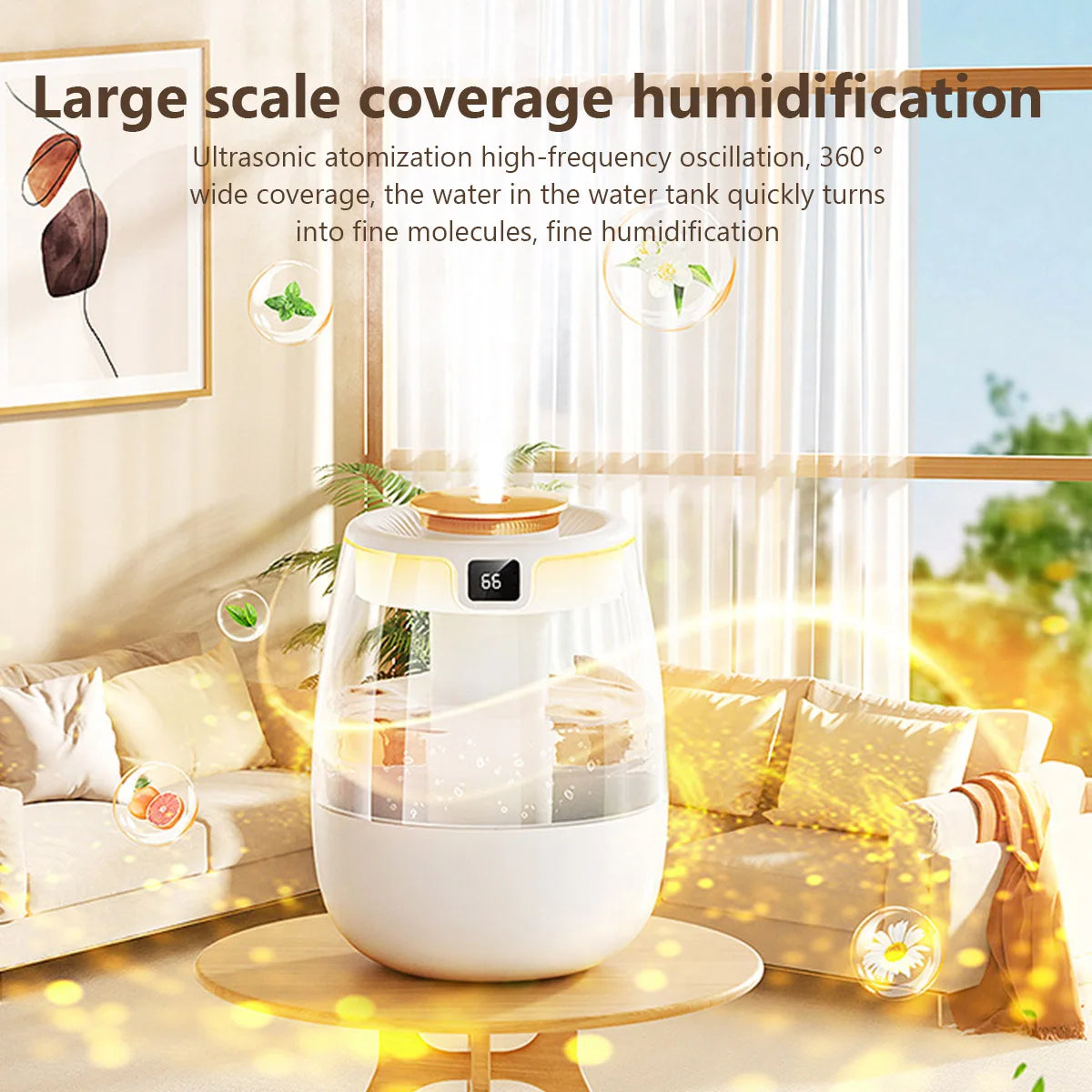Air Humidifier 2200ML Aroma Humidifier Double Spray Port Essential Oil Diffuser USB Water Humidifier with Light for Home Office